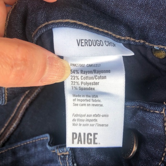 Paige dark wash Verdugo crop jeans size 25 - Picture 5 of 8